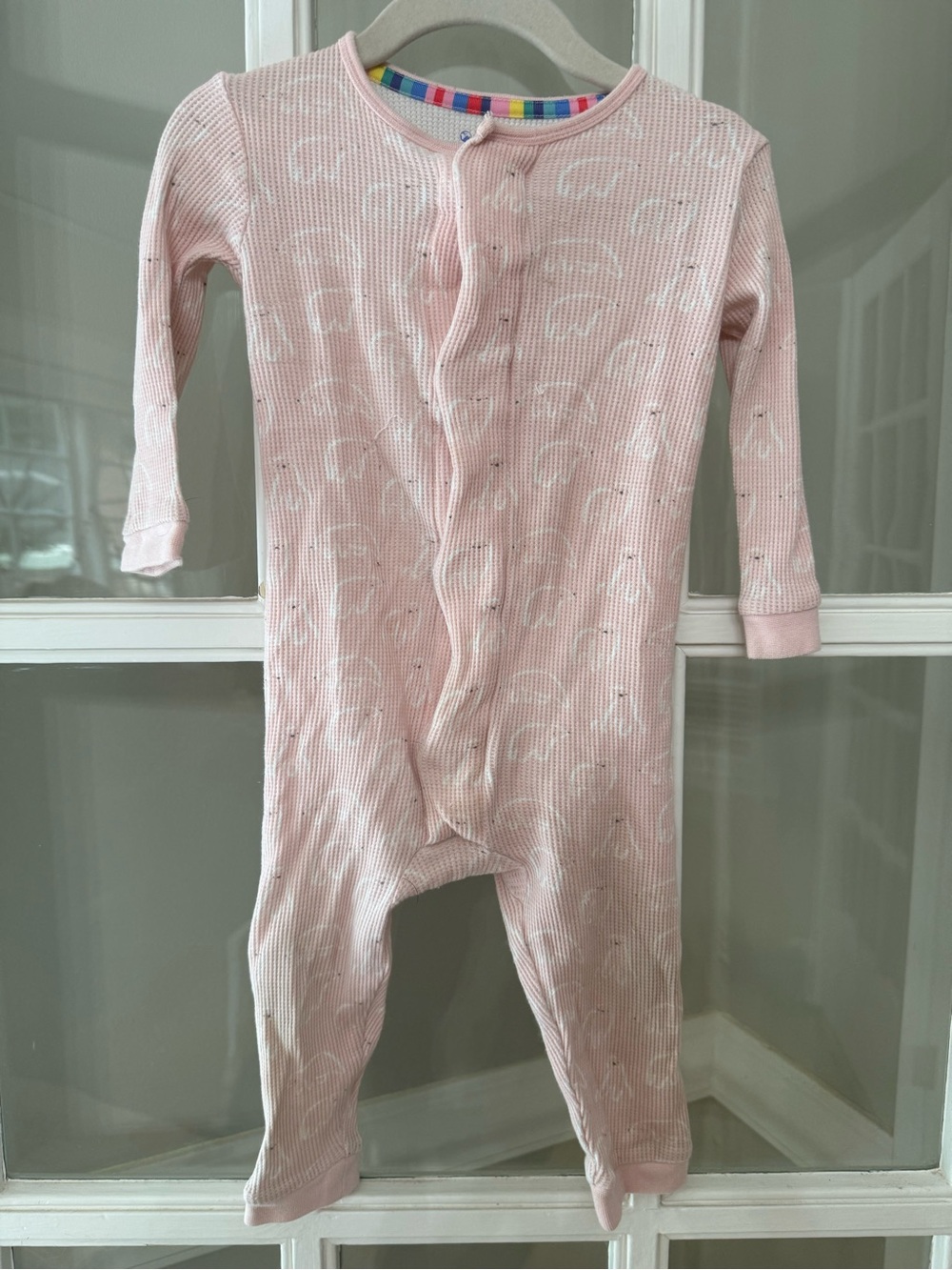 Magnetic Me Pink Waffle-Knit Coverall - Polar Bears